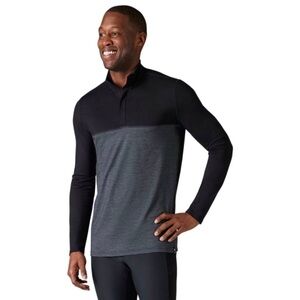 Smartwool 100% Merino Wool Quarter Zip Color Black Gray Pullover size XL
